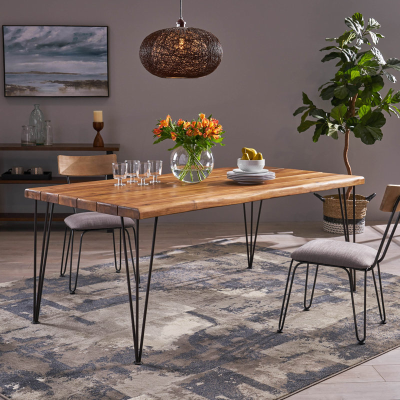 Union Rustic Vikesha Solid Wood Dining Table & Reviews - Wayfair Canada